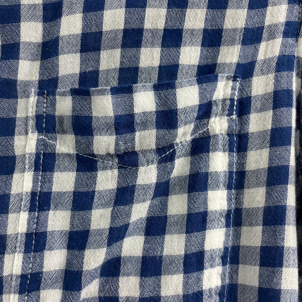 American Eagle Blue/White Plaid Button Down Shirt Women's S Boyfriend Fit Y2K - Picture 4 of 7